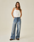 Womens T-Shirt Fitted Tank Straps Cotton–Elastane Studded Straps Ribbed - Raw 63_701H026_CRU110606_4