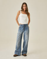 Womens T-Shirt Fitted Tank Straps Cotton–Elastane Studded Straps Ribbed - Raw 63_701H026_CRU110606_4