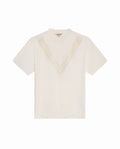 Womens T-Shirt Graphic Oversized Cotton V-Stripe Appliqué - Raw 63_701H027_CRU110606_3