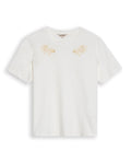 Womens T-Shirt Graphic Slim Fit Cotton Typographic Embroidery - Beige 63_701H028_BEI161101_3
