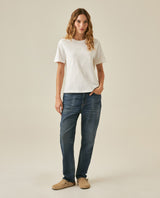 Womens T-Shirt Graphic Slim Fit Cotton Typographic Embroidery - Beige 63_701H028_BEI161101_4
