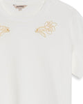 Womens T-Shirt Graphic Slim Fit Cotton Typographic Embroidery - Beige 63_701H028_BEI161101_8