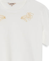Womens T-Shirt Graphic Slim Fit Cotton Typographic Embroidery - Beige 63_701H028_BEI161101_8