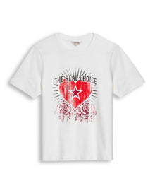 Womens T-Shirt Graphic Slim Fit Cotton The Real Choice Heart Print - White 63_701H029_BLA110601_3