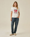Womens T-Shirt Graphic Slim Fit Cotton The Real Choice Heart Print - White 63_701H029_BLA110601_4