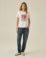 Womens T-Shirt Graphic Slim Fit Cotton The Real Choice Heart Print - White 63_701H029_BLA110601_4