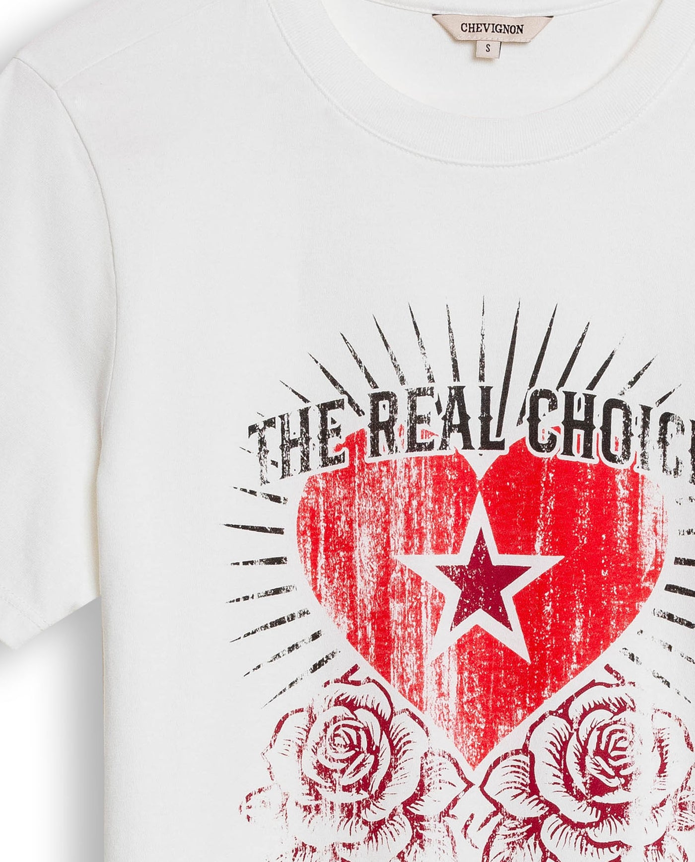Womens T-Shirt Graphic Slim Fit Cotton The Real Choice Heart Print - White 63_701H029_BLA110601_8