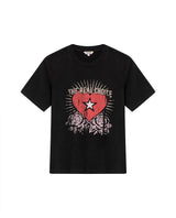 Womens T-Shirt Graphic Slim Fit Cotton The Real Choice Heart Print - Black 63_701H029_NEG194004_3
