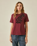 Womens T-Shirt Graphic Slim Fit Cotton Animal Print Flock Rhinestones - Red 63_701H030_ROJ191522_0