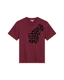 Womens T-Shirt Graphic Slim Fit Cotton Animal Print Flock Rhinestones - Red 63_701H030_ROJ191522_3