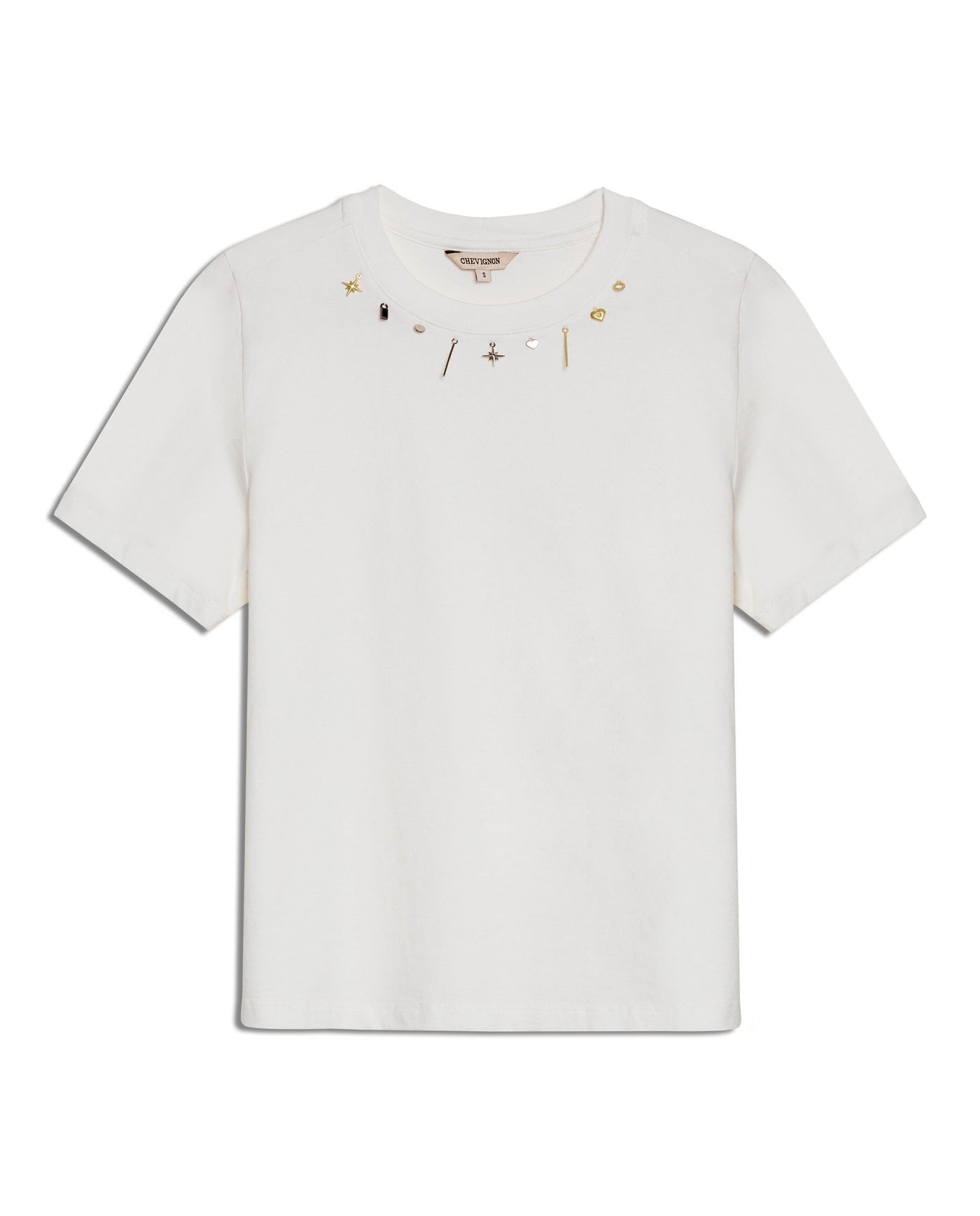 Womens T-Shirt Slim Fit Cotton Charm Neckline Detail - White 63_701H031_BLA110601_3