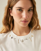 Womens T-Shirt Slim Fit Cotton Charm Neckline Detail - White 63_701H031_BLA110601_5