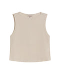 Womens T-Shirt Crewneck Sleeveless Polyester Blend Metallic Fiber Silver Lurex - Raw 63_701H032_CRU125202_3