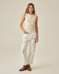 Womens T-Shirt Crewneck Sleeveless Polyester Blend Metallic Fiber Silver Lurex - Raw 63_701H032_CRU125202_4
