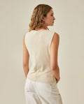 Womens T-Shirt Crewneck Sleeveless Polyester Blend Metallic Fiber Silver Lurex - Raw 63_701H032_CRU125202_6