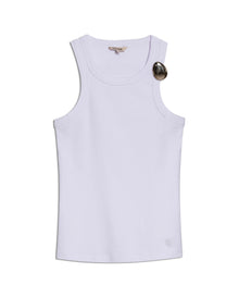 Womens T-Shirt Tank Fitted Cotton–Elastane Ribbed Removable Pin - Mothers - White 63_701H033_BLA110601_3