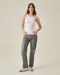 Womens T-Shirt Tank Fitted Cotton–Elastane Ribbed Removable Pin - Mothers - White 63_701H033_BLA110601_4