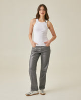 Womens T-Shirt Tank Fitted Cotton–Elastane Ribbed Removable Pin - Mothers - White 63_701H033_BLA110601_4