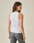Womens T-Shirt Tank Fitted Cotton–Elastane Ribbed Removable Pin - Mothers - White 63_701H033_BLA110601_6