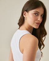 Womens T-Shirt Tank Fitted Cotton–Elastane Ribbed Removable Pin - Mothers - White 63_701H033_BLA110601_7