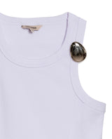 Womens T-Shirt Tank Fitted Cotton–Elastane Ribbed Removable Pin - Mothers - White 63_701H033_BLA110601_8