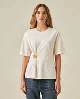 Womens T-Shirt Semi-Fitted Cotton Front Pleats Removable Metal Pin - Mothers - Raw 63_701H034_CRU110606_0