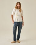 Womens T-Shirt Semi-Fitted Cotton Front Pleats Removable Metal Pin - Mothers - Raw 63_701H034_CRU110606_4