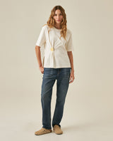 Womens T-Shirt Semi-Fitted Cotton Front Pleats Removable Metal Pin - Mothers - Raw 63_701H034_CRU110606_4