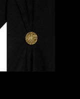 Womens T-Shirt Semi-Fitted Cotton Front Pleats Removable Metal Pin - Mothers - Black 63_701H034_NEG194004_8