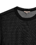 Womens T-Shirt Straight Silhouette Crewneck Polyester Blend Mesh Dotted Texture Sheer - Black 63_701H037_NEG194004_8