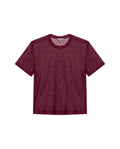 Womens T-Shirt Straight Silhouette Crewneck Polyester Blend Mesh Dotted Texture Sheer - Red 63_701H037_ROJ191522_3