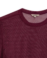 Womens T-Shirt Straight Silhouette Crewneck Polyester Blend Mesh Dotted Texture Sheer - Red 63_701H037_ROJ191522_8