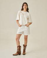 Womens T-Shirt Oversized Cotton Diagonal Floral Embroidery - Raw 63_701H038_CRU110606_4