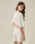 Womens T-Shirt Oversized Cotton Diagonal Floral Embroidery - Raw 63_701H038_CRU110606_6