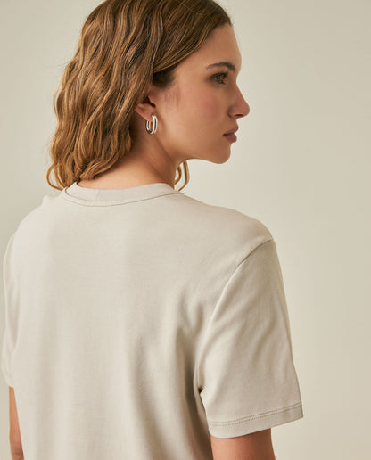Womens T-Shirt Essential Oversized Cotton Cool Touch Basic - Beige 63_701H051_BEI140002_7