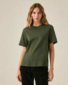 Womens T-Shirt Essential Oversized Cotton Cool Touch Basic - Green 63_701H051_VER190414_0