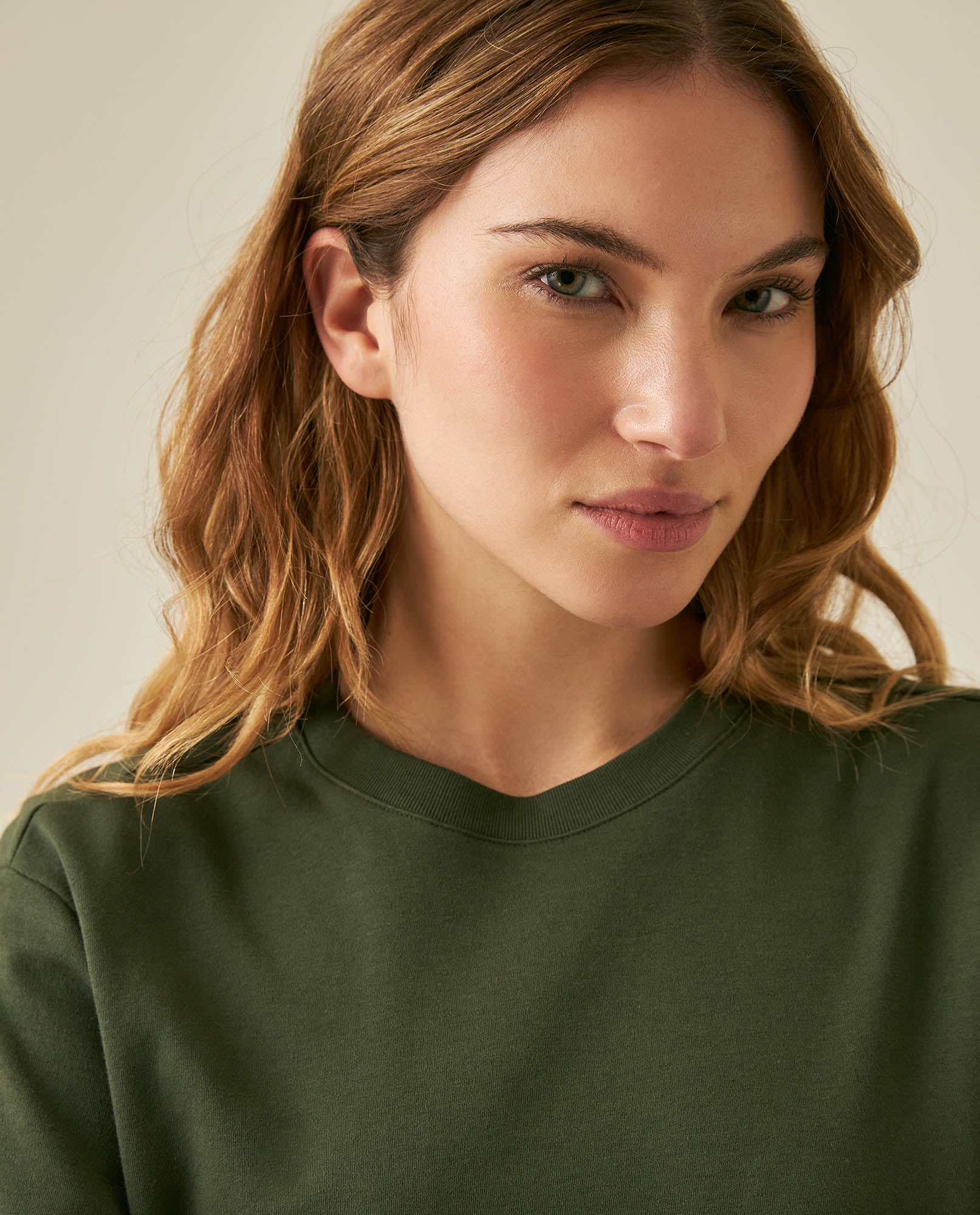 Womens T-Shirt Essential Oversized Cotton Cool Touch Basic - Green 63_701H051_VER190414_5