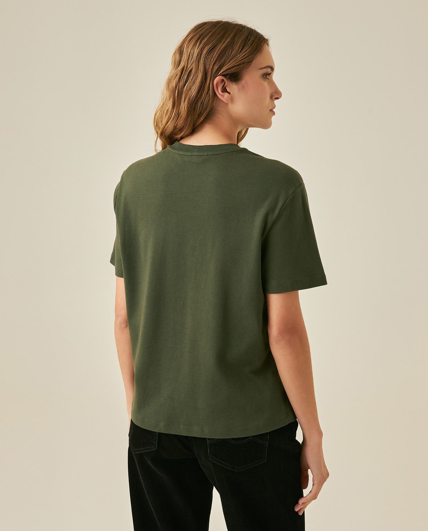 Womens T-Shirt Essential Oversized Cotton Cool Touch Basic - Green 63_701H051_VER190414_6