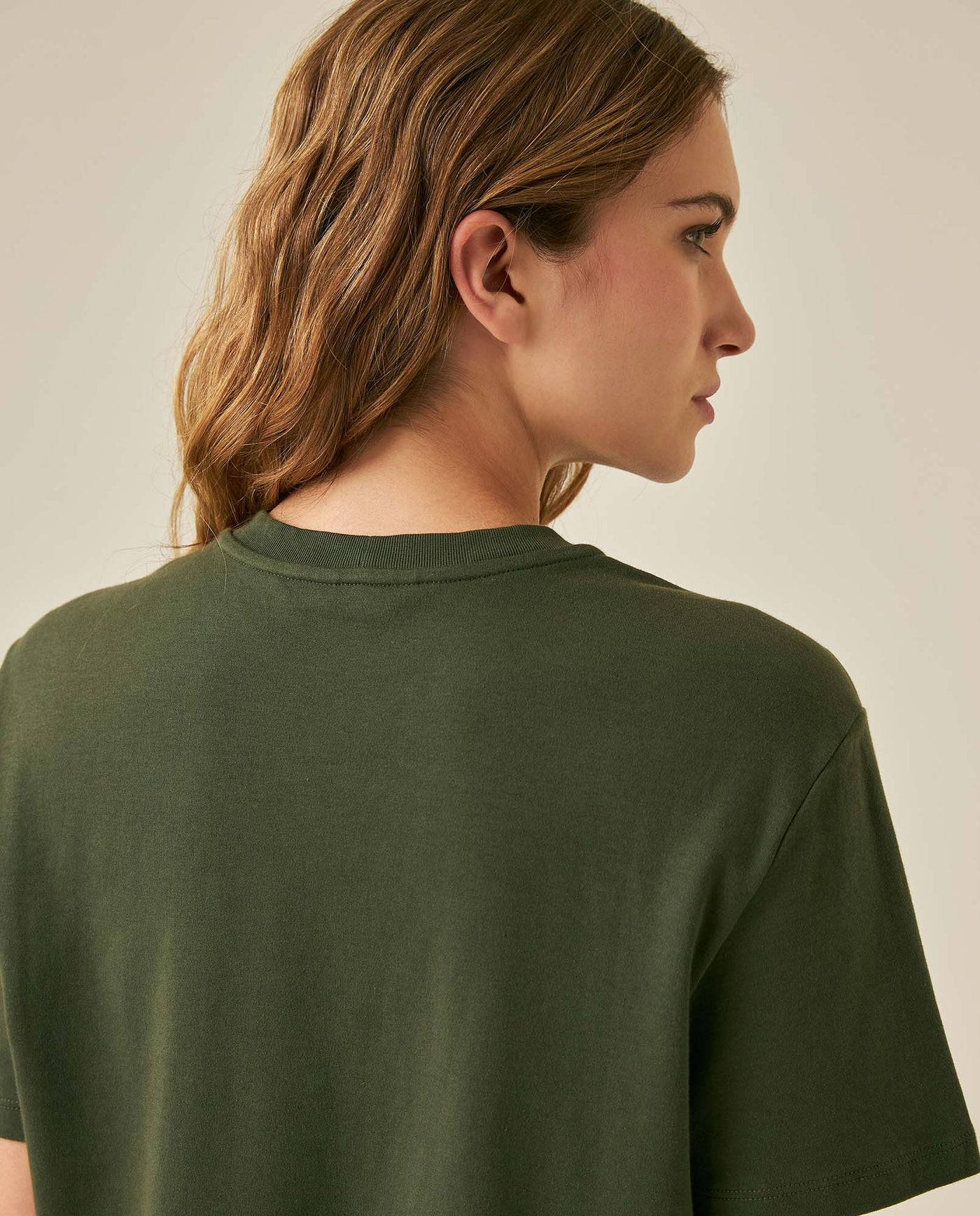 Womens T-Shirt Essential Oversized Cotton Cool Touch Basic - Green 63_701H051_VER190414_7