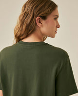 Womens T-Shirt Essential Oversized Cotton Cool Touch Basic - Green 63_701H051_VER190414_7
