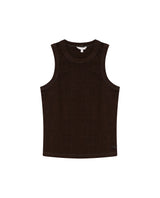Womens T-Shirt Essential Tank Fitted Cotton–Elastane Ribbed - Brown 63_701H052_CAF191016_3