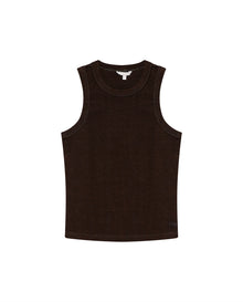 Womens T-Shirt Essential Tank Fitted Cotton–Elastane Ribbed - Brown 63_701H052_CAF191016_3