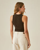 Womens T-Shirt Essential Tank Fitted Cotton–Elastane Ribbed - Brown 63_701H052_CAF191016_6