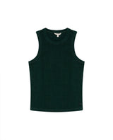 Womens T-Shirt Essential Tank Fitted Cotton–Elastane Ribbed - Dark Green 63_701H052_VER195406_3