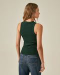 Womens T-Shirt Essential Tank Fitted Cotton–Elastane Ribbed - Dark Green 63_701H052_VER195406_6