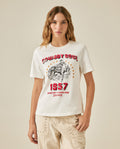 Womens T-Shirt Rodeo Graphic Slim Fit Cotton Heavier Cowboy Flock Rhinestones - Raw 63_701H701_CRU110606_0