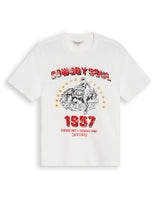 Womens T-Shirt Rodeo Graphic Slim Fit Cotton Heavier Cowboy Flock Rhinestones - Raw 63_701H701_CRU110606_3