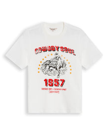 Womens T-Shirt Rodeo Graphic Slim Fit Cotton Heavier Cowboy Flock Rhinestones - Raw 63_701H701_CRU110606_3