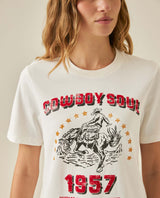 Womens T-Shirt Rodeo Graphic Slim Fit Cotton Heavier Cowboy Flock Rhinestones - Raw 63_701H701_CRU110606_5