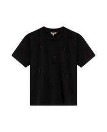 Womens T-Shirt Rodeo Graphic Oversized Cotton Heavier Print Rhinestones - Black 63_701H704_NEG194004_3